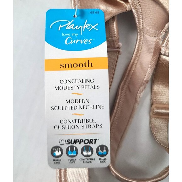 Playtex Love My Curves Convertible Bra 44 DD Nude Underwire 4848 Comfort NWT - Picture 3 of 8